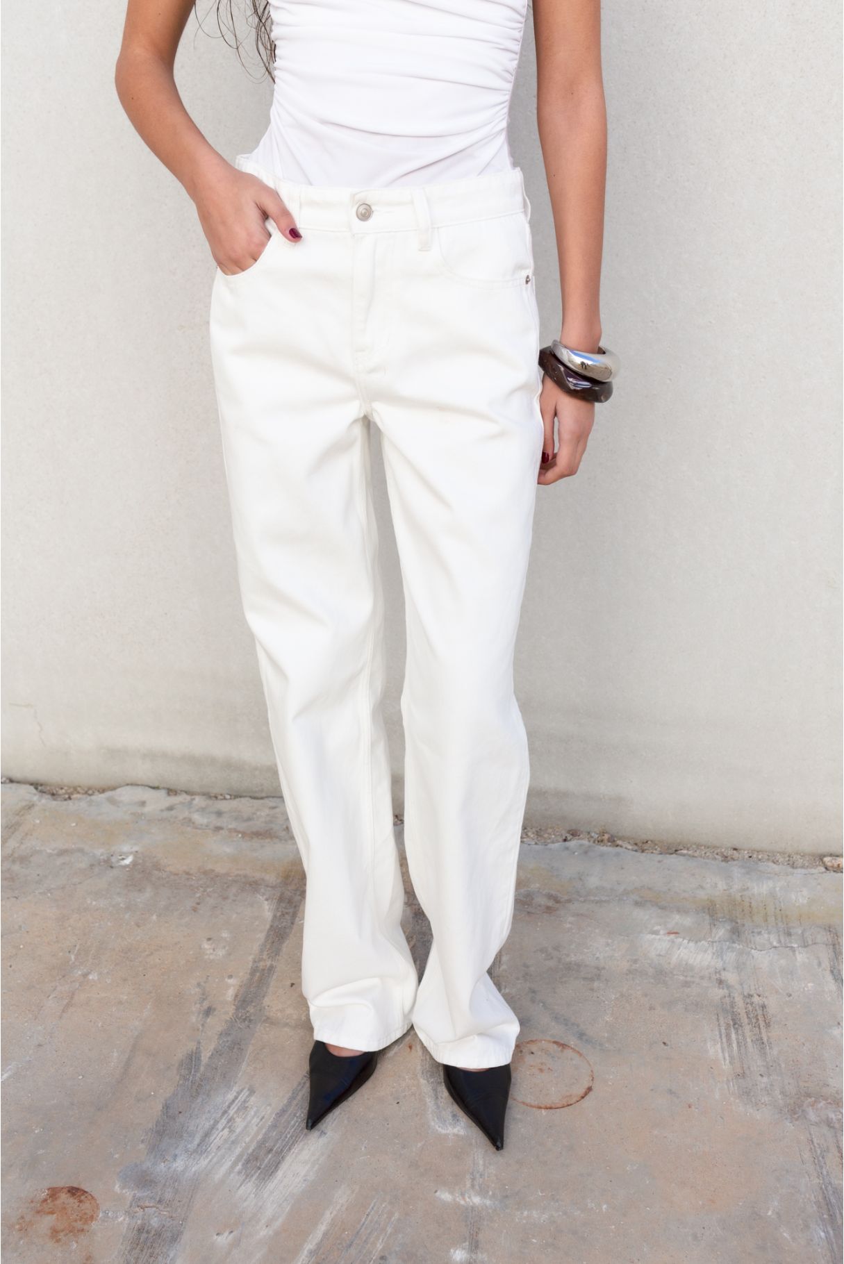 JEANS WIDE LEG TIRO MEDIO FULL LENGTH