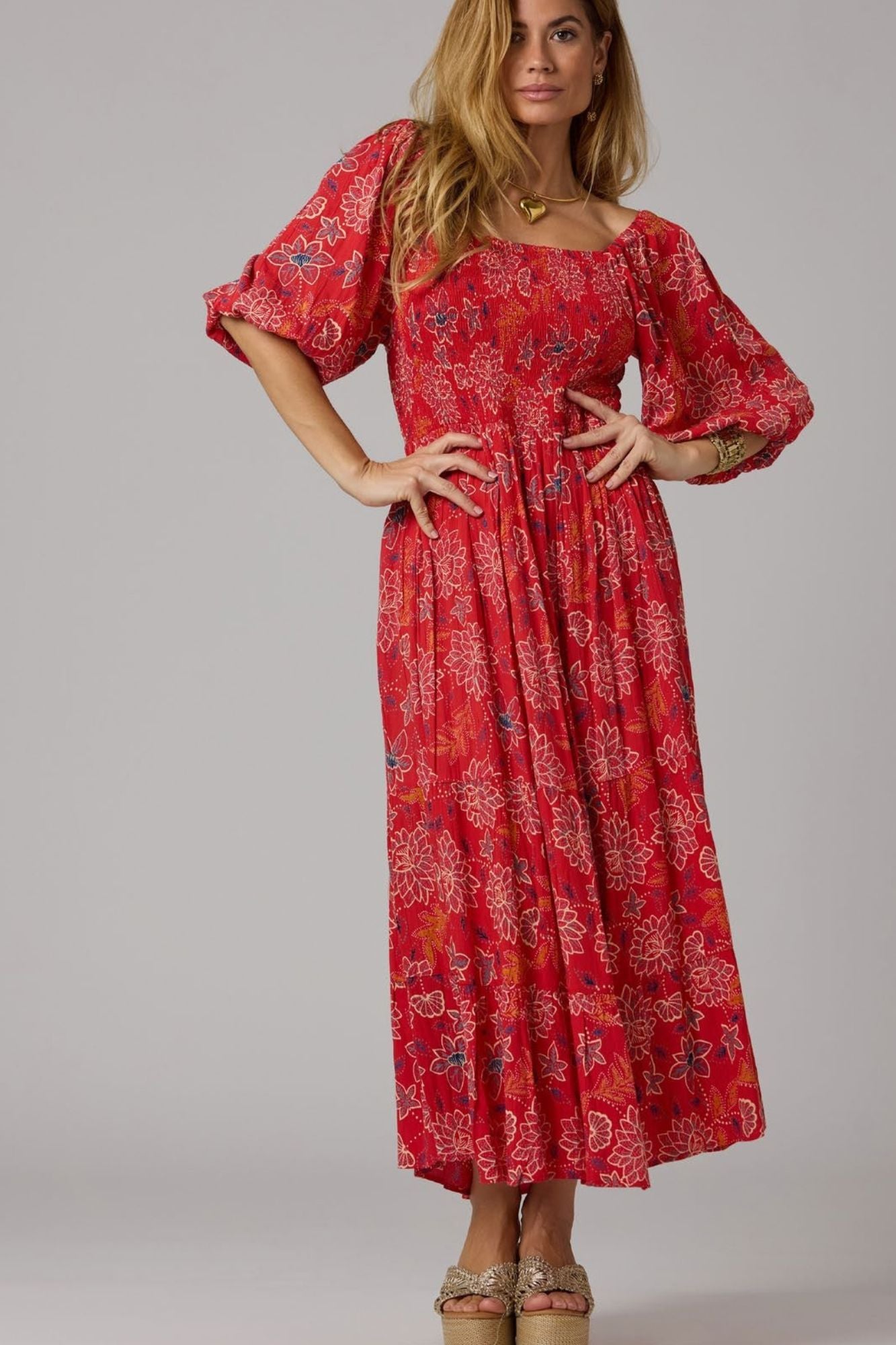 Vestido Largo Malla abeja