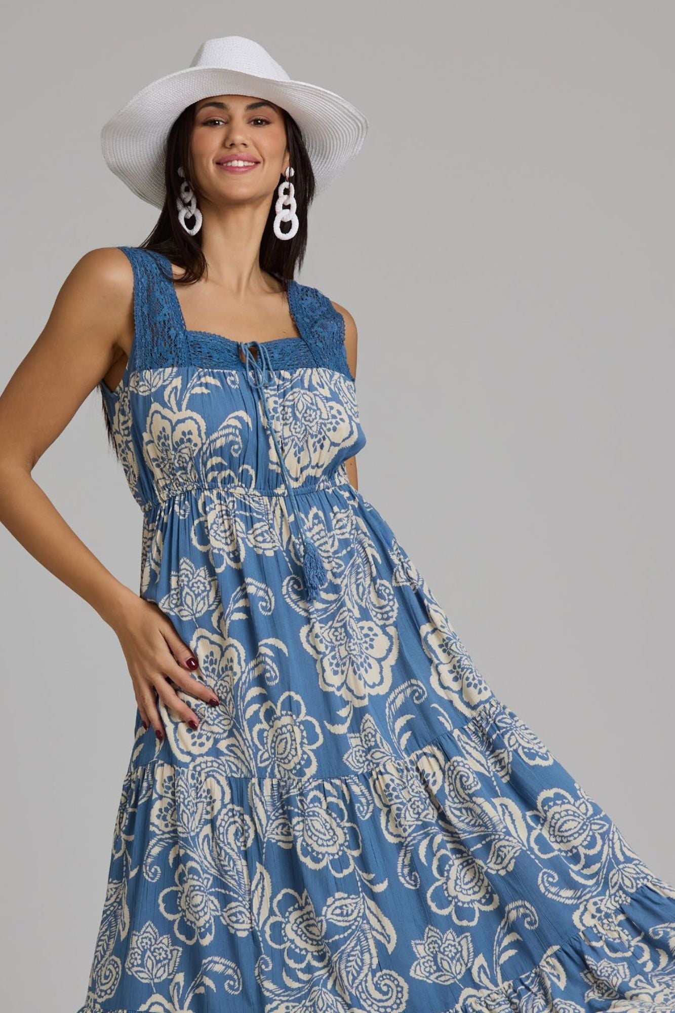 Vestido Largo escote cuadrado