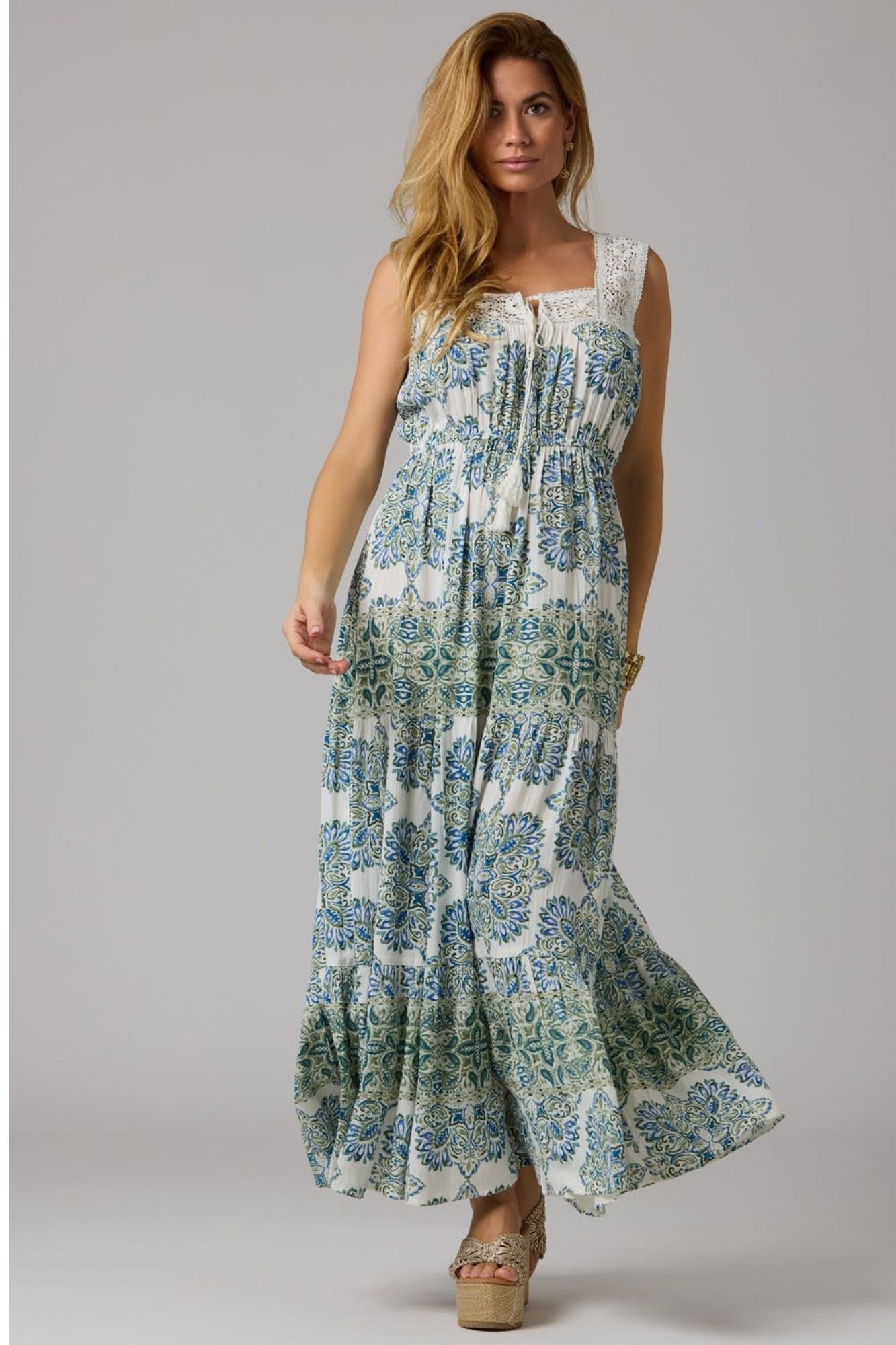 Vestido Largo escote cuadrado