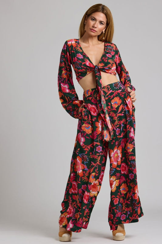 Top y Pantalón Negro Rojo Boho InfinityWeare