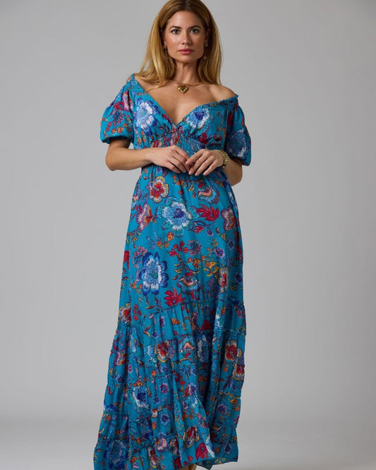 VESTIDO LARGO ESCOTE ENGOMADO