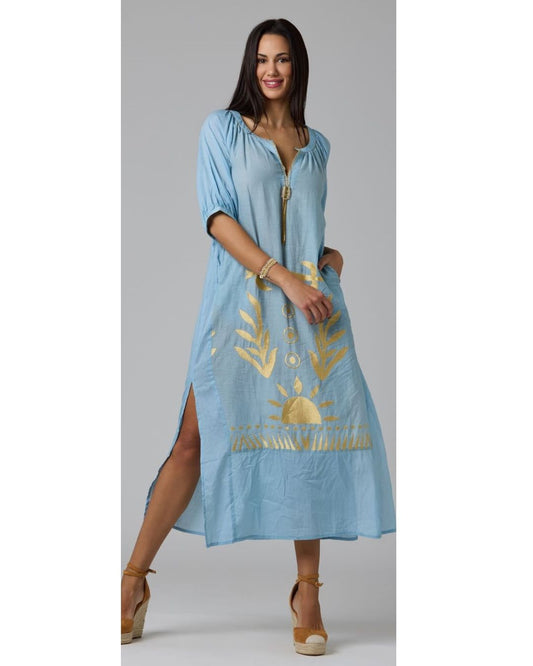 VESTIDO LARGO TALLE ALTO CUELLO PICO
