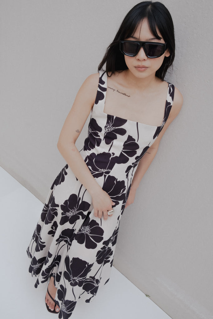 VESTIDO MIDI ESTAMPADO FLORAL