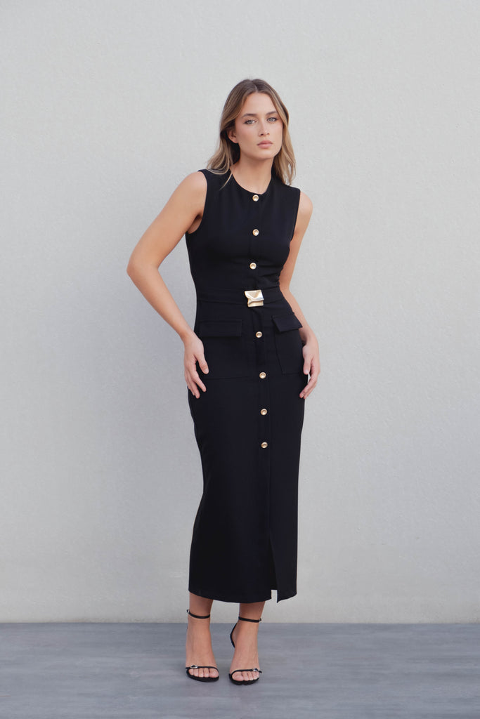 VESTIDO MIDI CINTURON