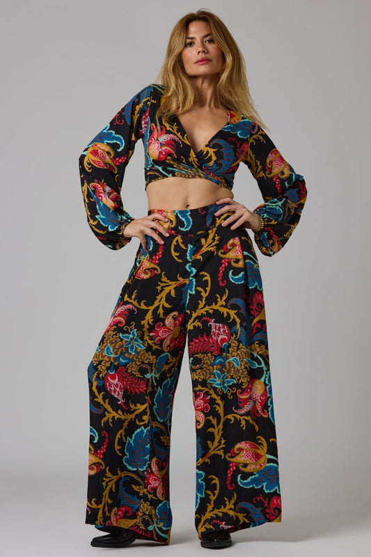 Top y Pantalón Negro Azul Boho InfinityWeare